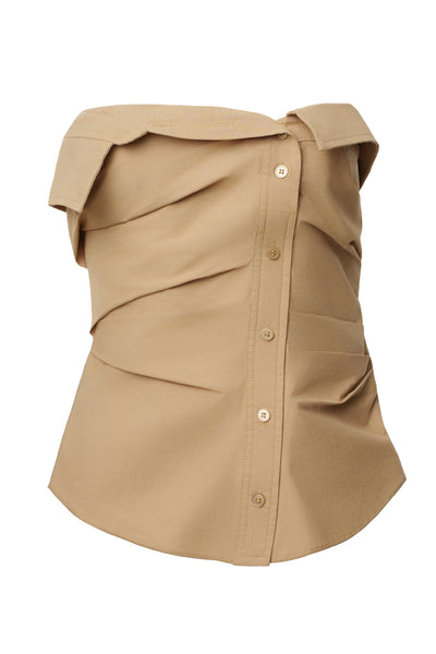 Beige Riviera Fold Over Top - Velia