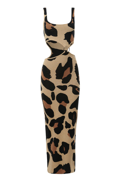 Leopard Zahara Print Maxi Dress - Velia