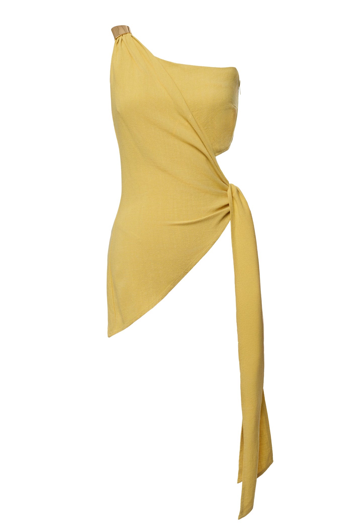 Yellow Palmera One Shoulder Top - Velia