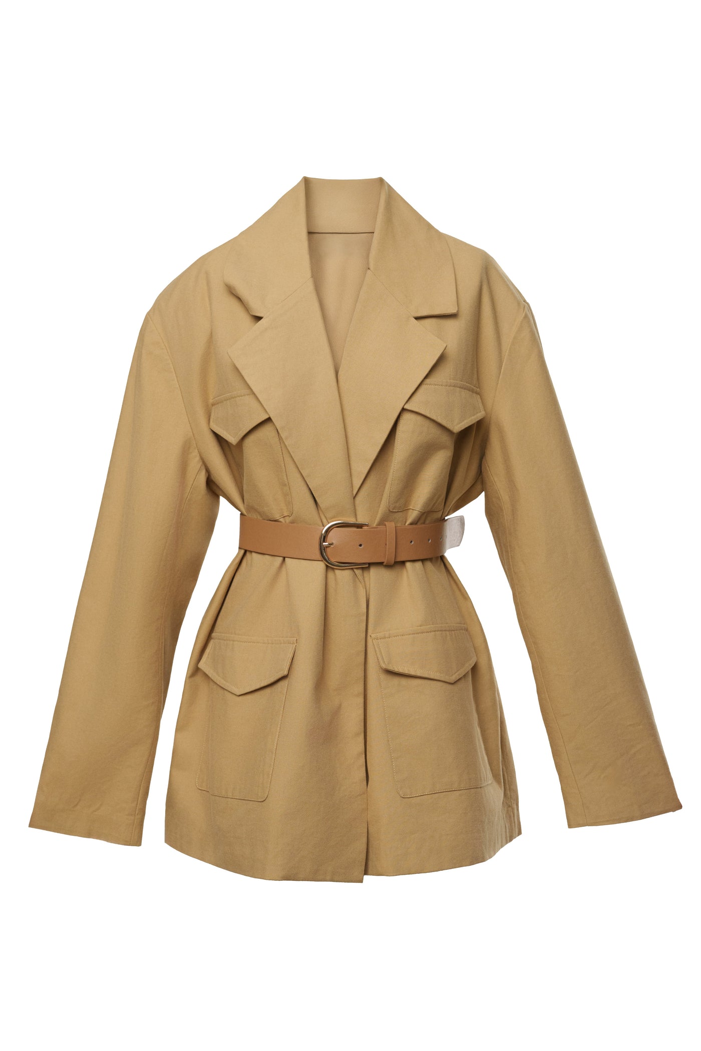 Tan Precision Woven Blazer - Velia