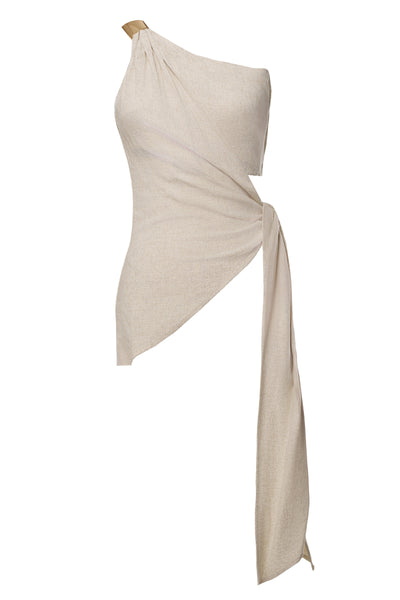 Natural Palmera One Shoulder Top - Velia