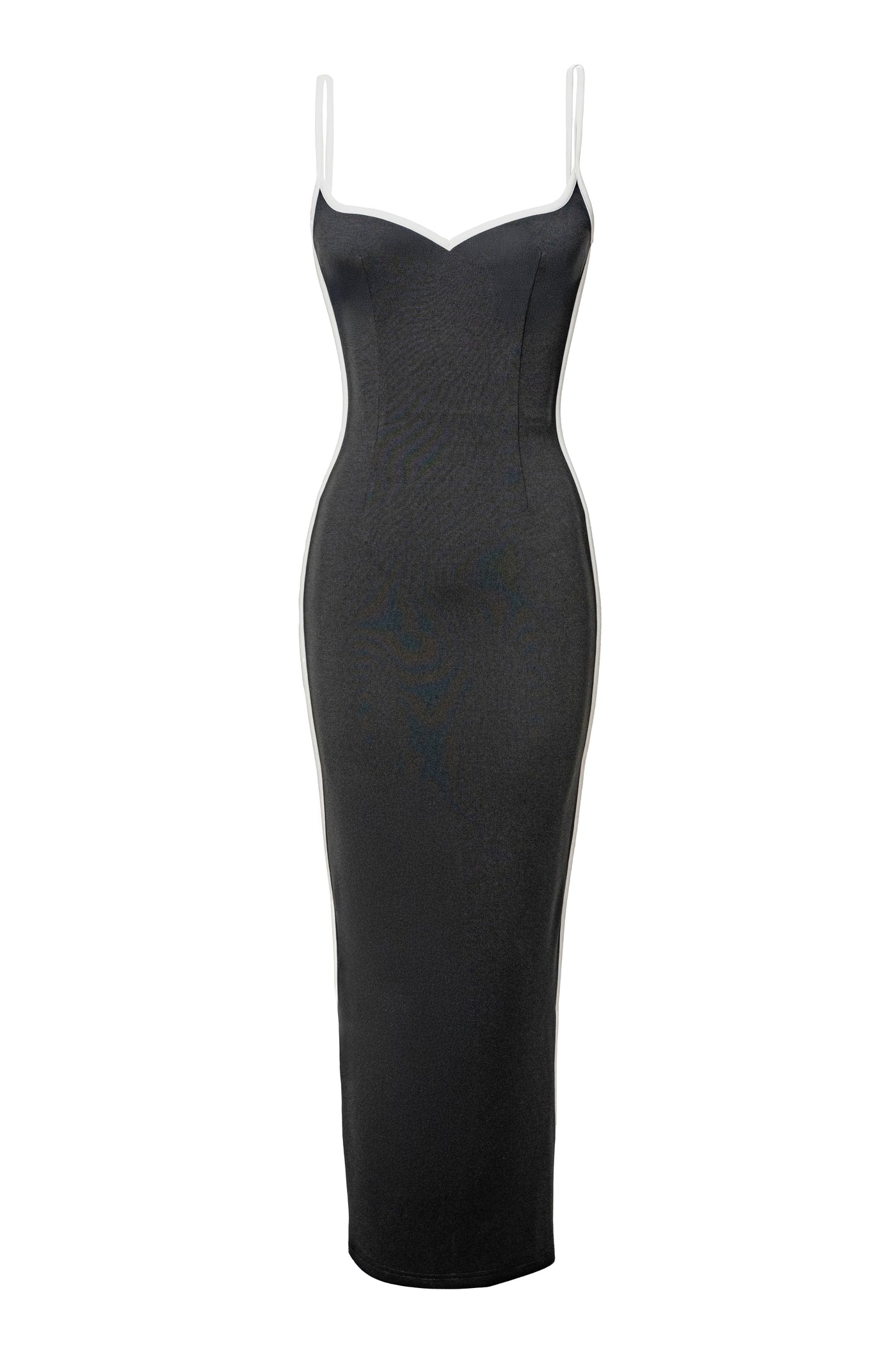 Black Jordin Contrast Midi Dress - VELIA