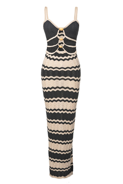 Black Azula Knit Maxi Dress - VELIA
