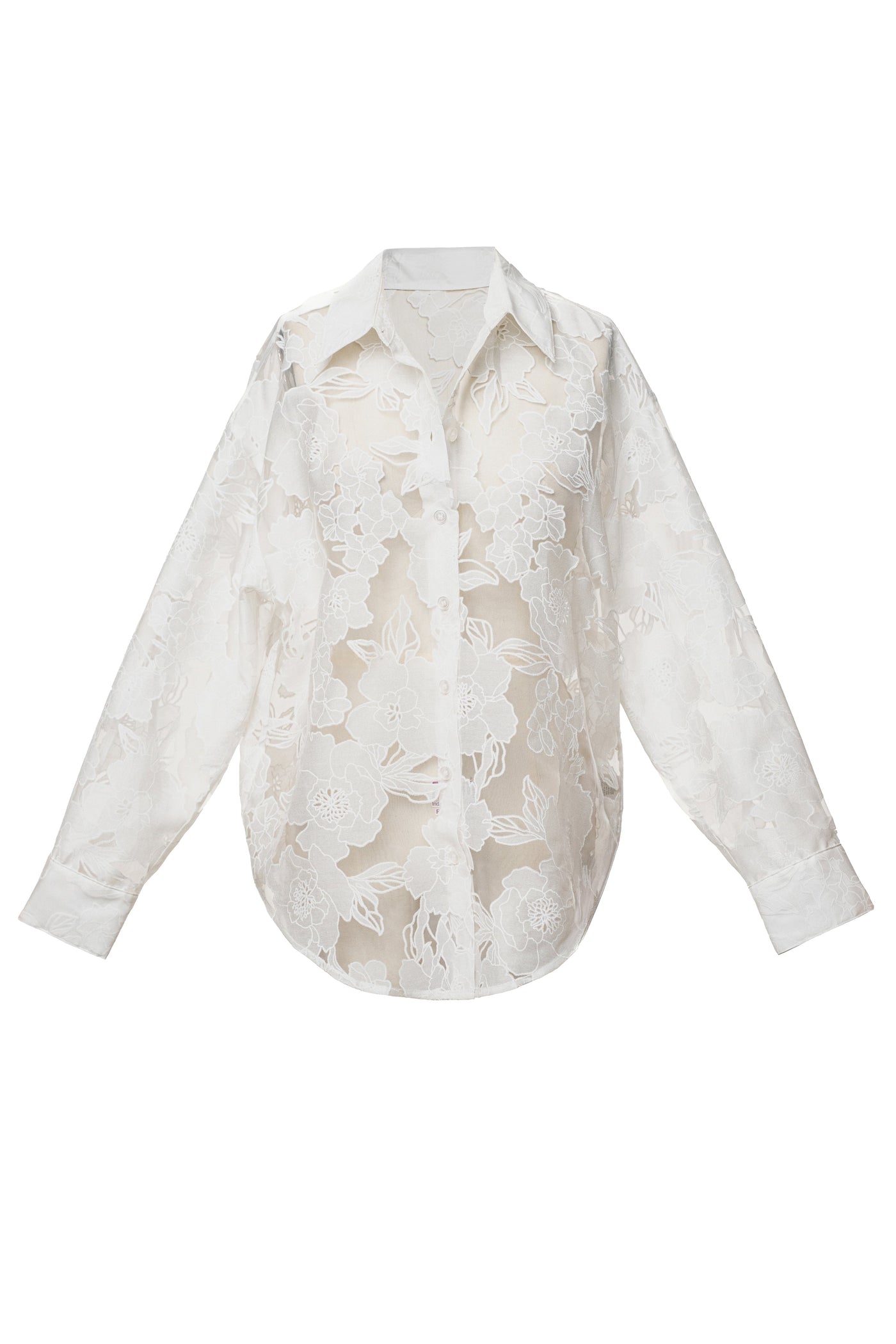 Ivory Organza Floral Blouse - VELIA