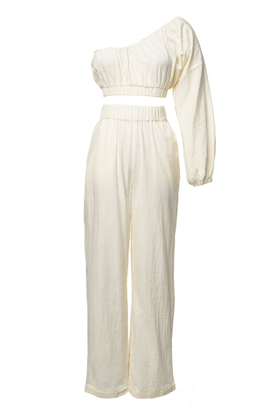 Ivory Coastal Tide Pant Set - VELIA