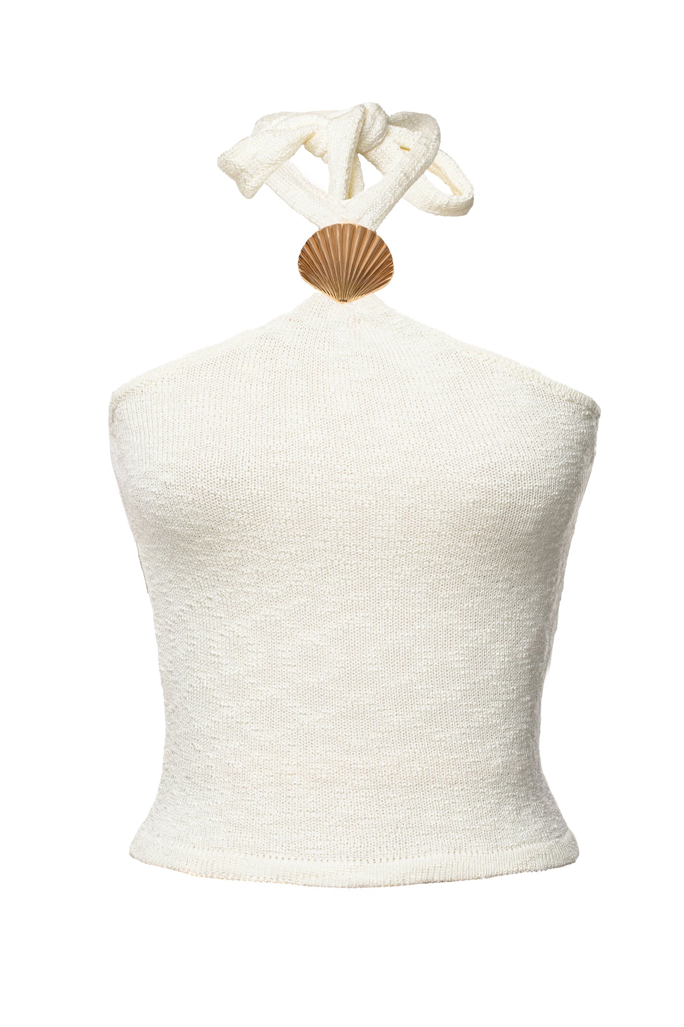 Ivory Ocean Front Halter Top - VELIA
