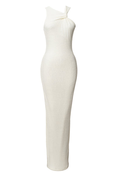 Ivory Alessia Knit Maxi Dress - VELIA