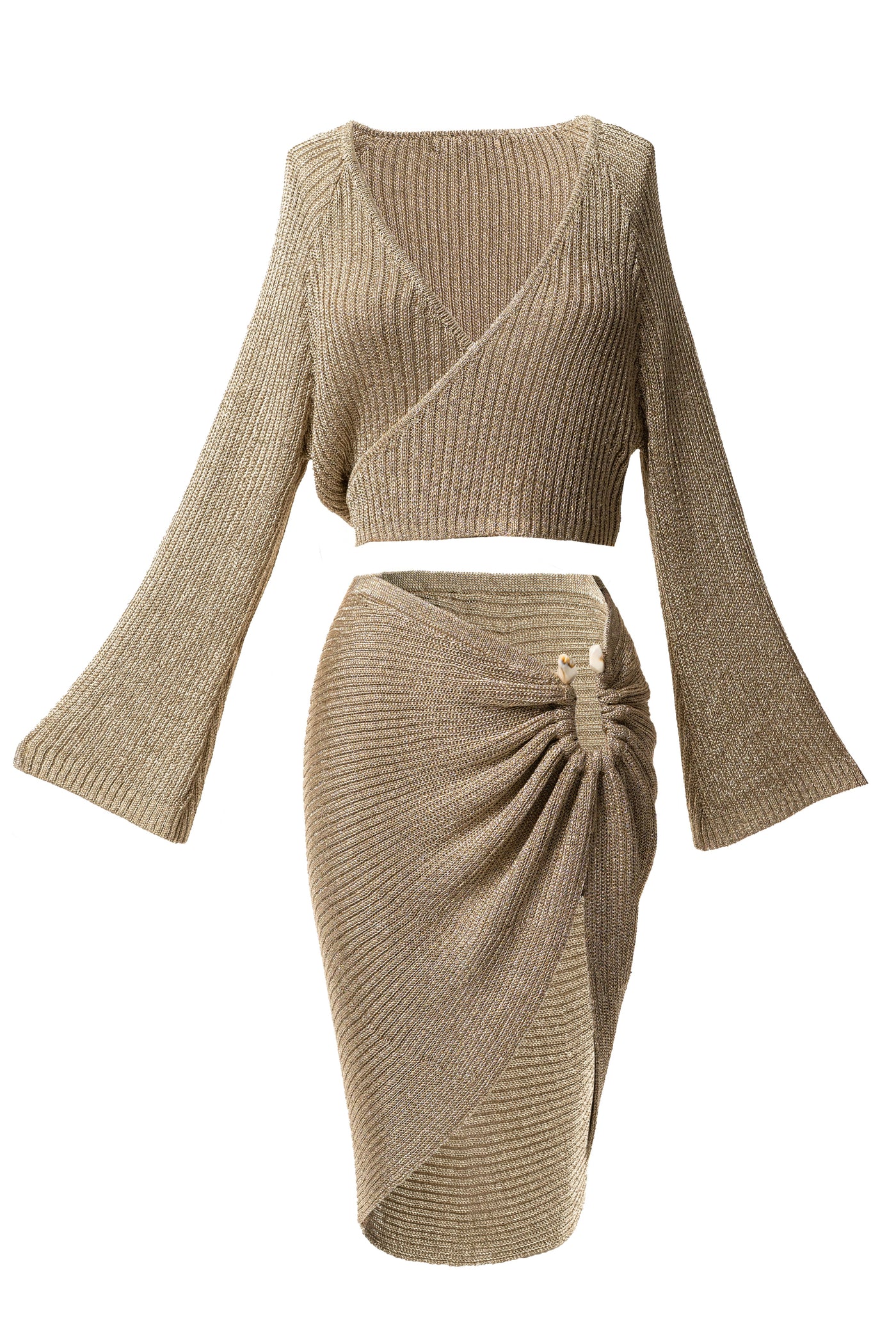 Gold Luminous Metallic Skirt - VELIA