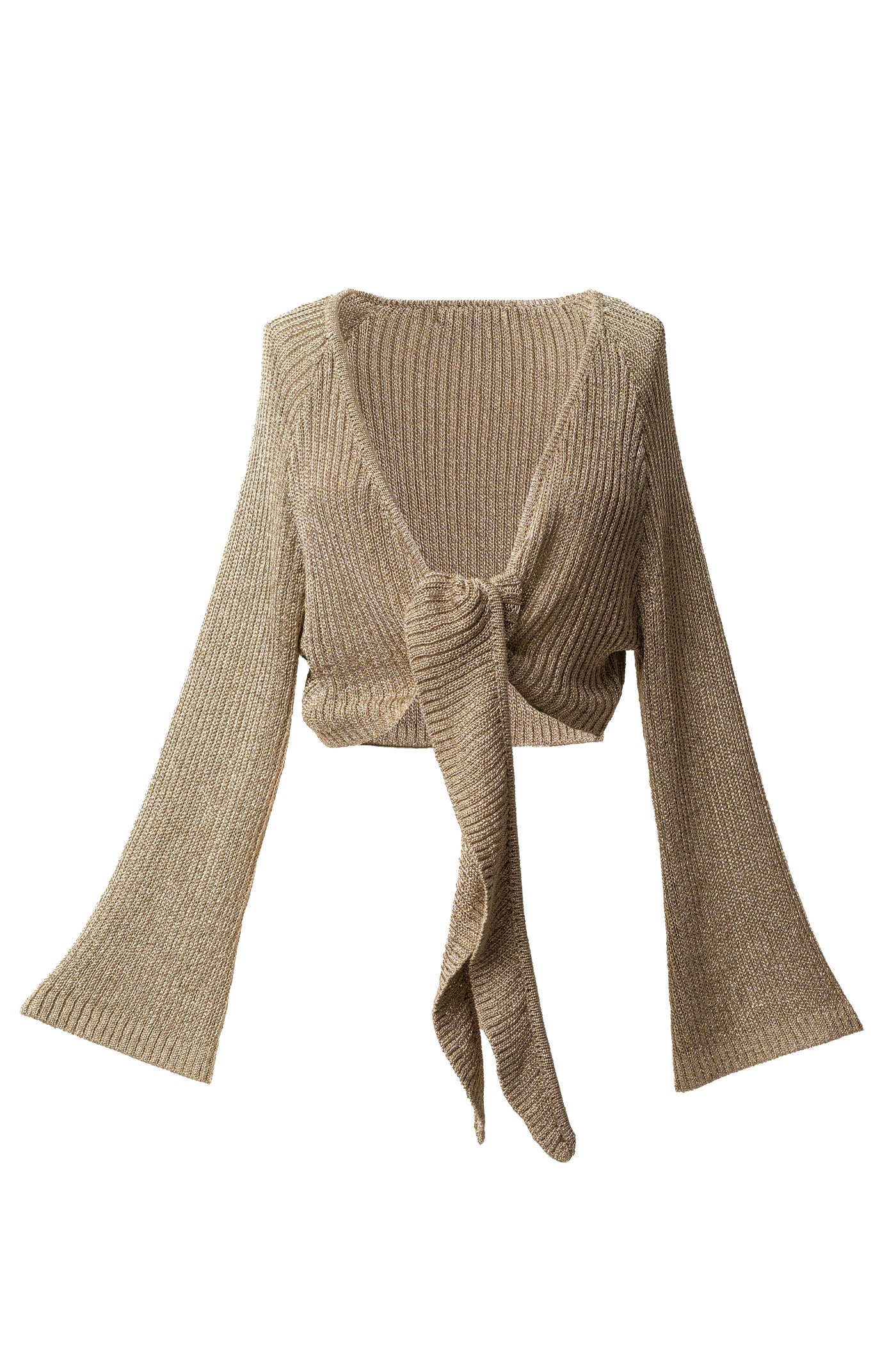 Gold Luminous Metallic Tie top - VELIA