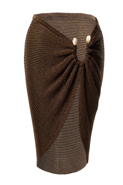 Bronze Luminous Metallic Skirt - VELIA