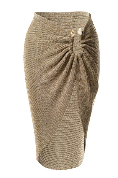 Gold Luminous Metallic Skirt - VELIA