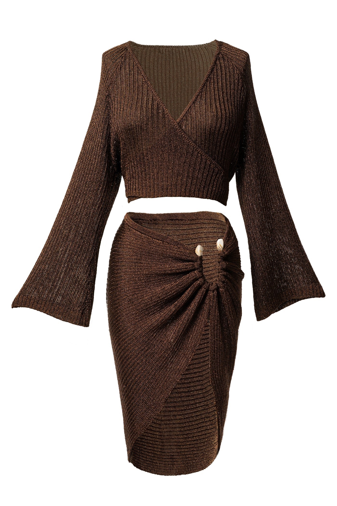 Bronze Luminous Metallic Skirt - VELIA