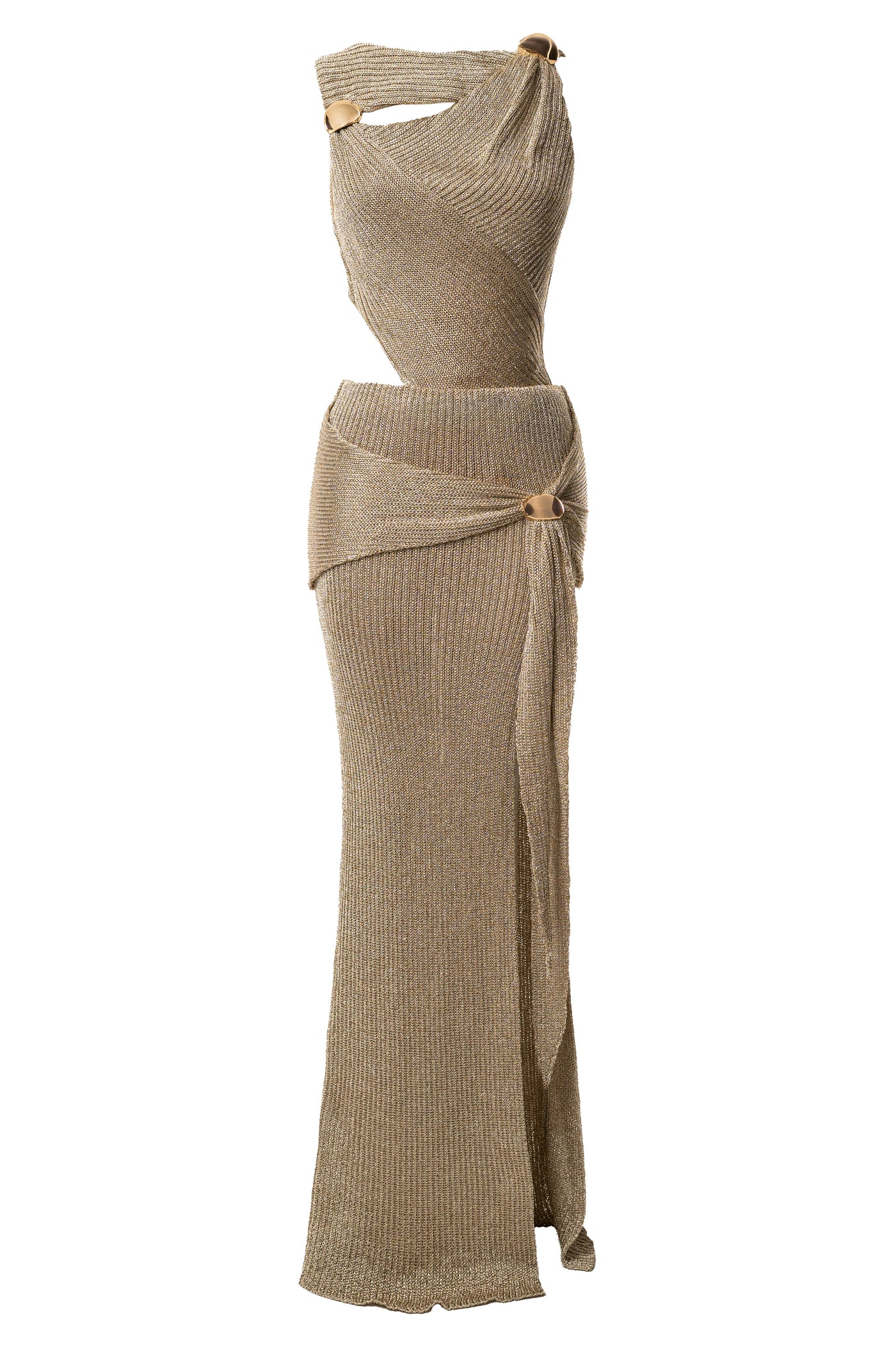 Gold Hazel Metallic Wrap Skirt - VELIA