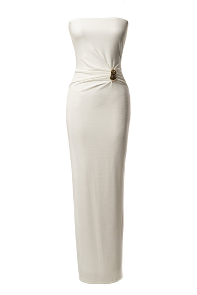 White Celestial Drift Maxi Dress - VELIA