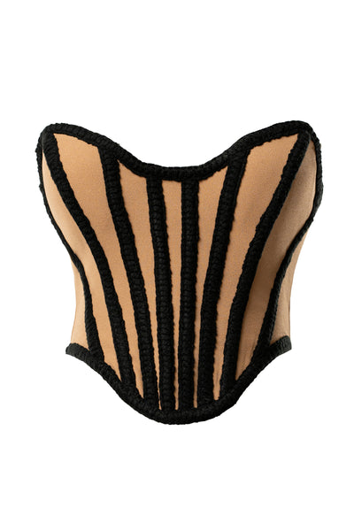 Black Cassis Braided Corset - VELIA
