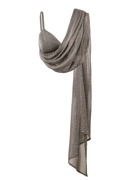 Silver Nocturne Draped Top - VELIA
