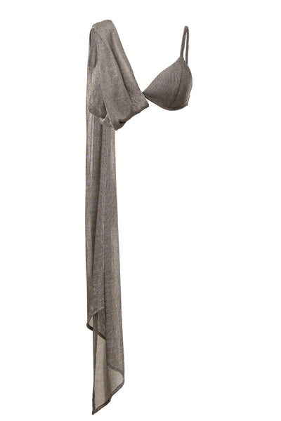 Silver Nocturne Draped Top - VELIA