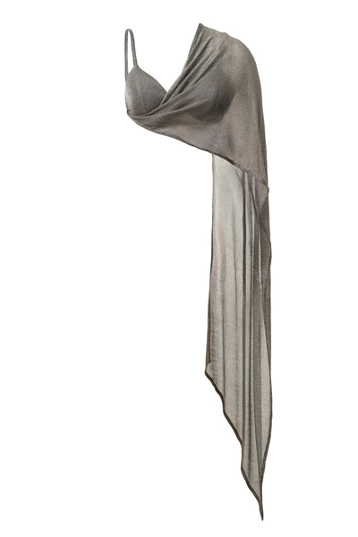 Silver Nocturne Draped Top - VELIA