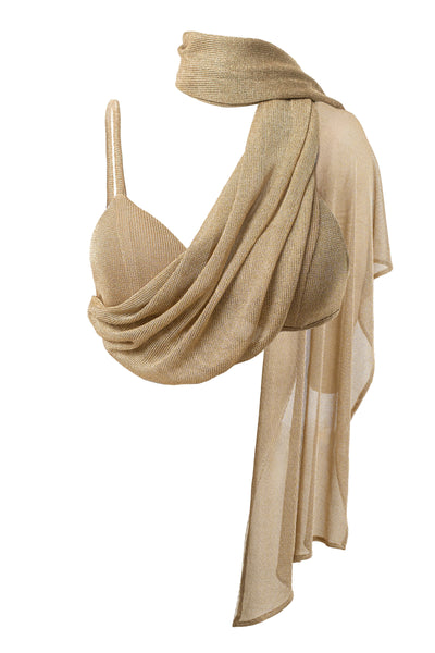 Gold Nocturne Draped Top - VELIA