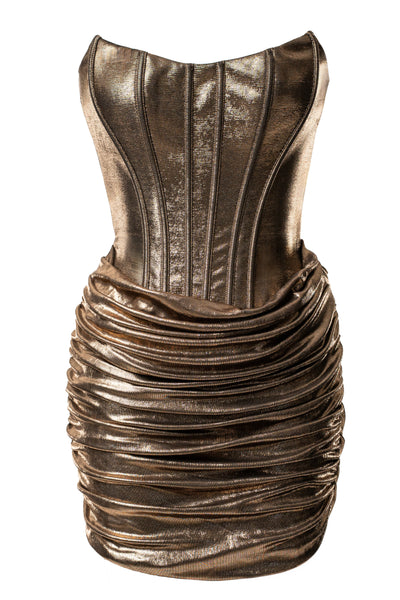 Bronze Corset Mini Dress - VELIA