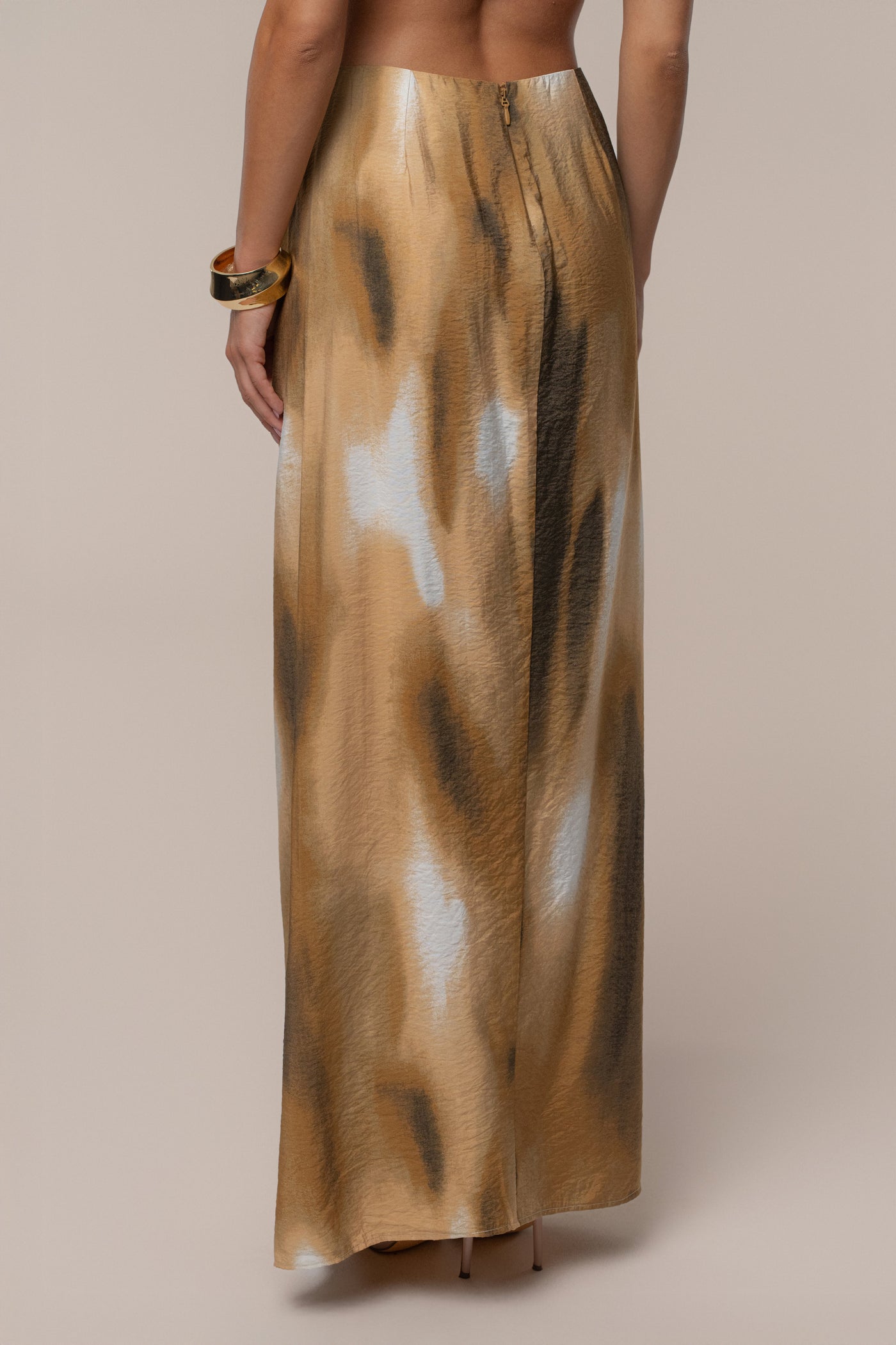Brown Flowing Elegance Maxi Skirt - Velia