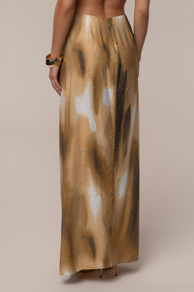 Brown Flowing Elegance Maxi Skirt - Velia