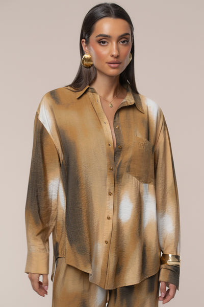 Brown Celestial Sands Blouse - Velia