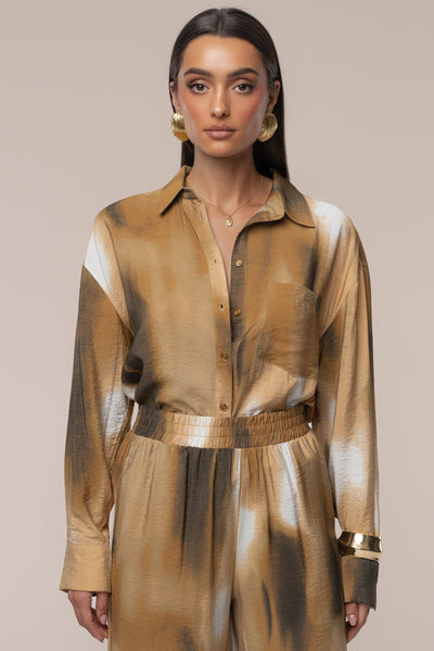 Brown Celestial Sands Blouse - Velia