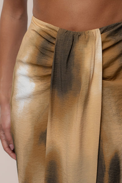 Brown Flowing Elegance Maxi Skirt - Velia