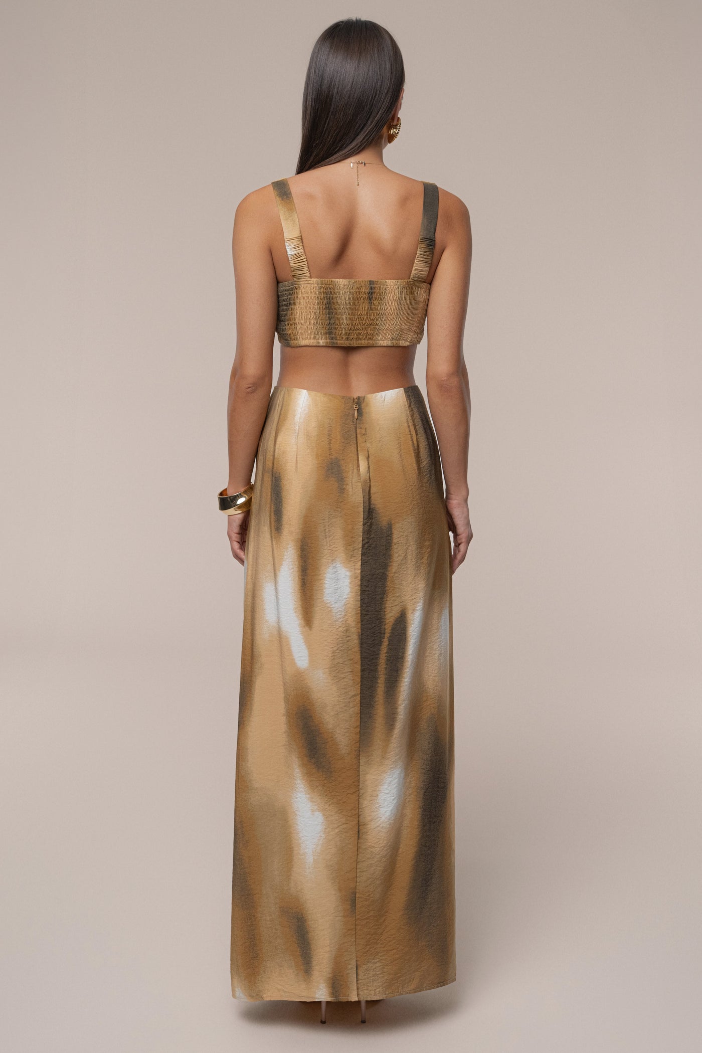 Brown Flowing Elegance Maxi Skirt - Velia