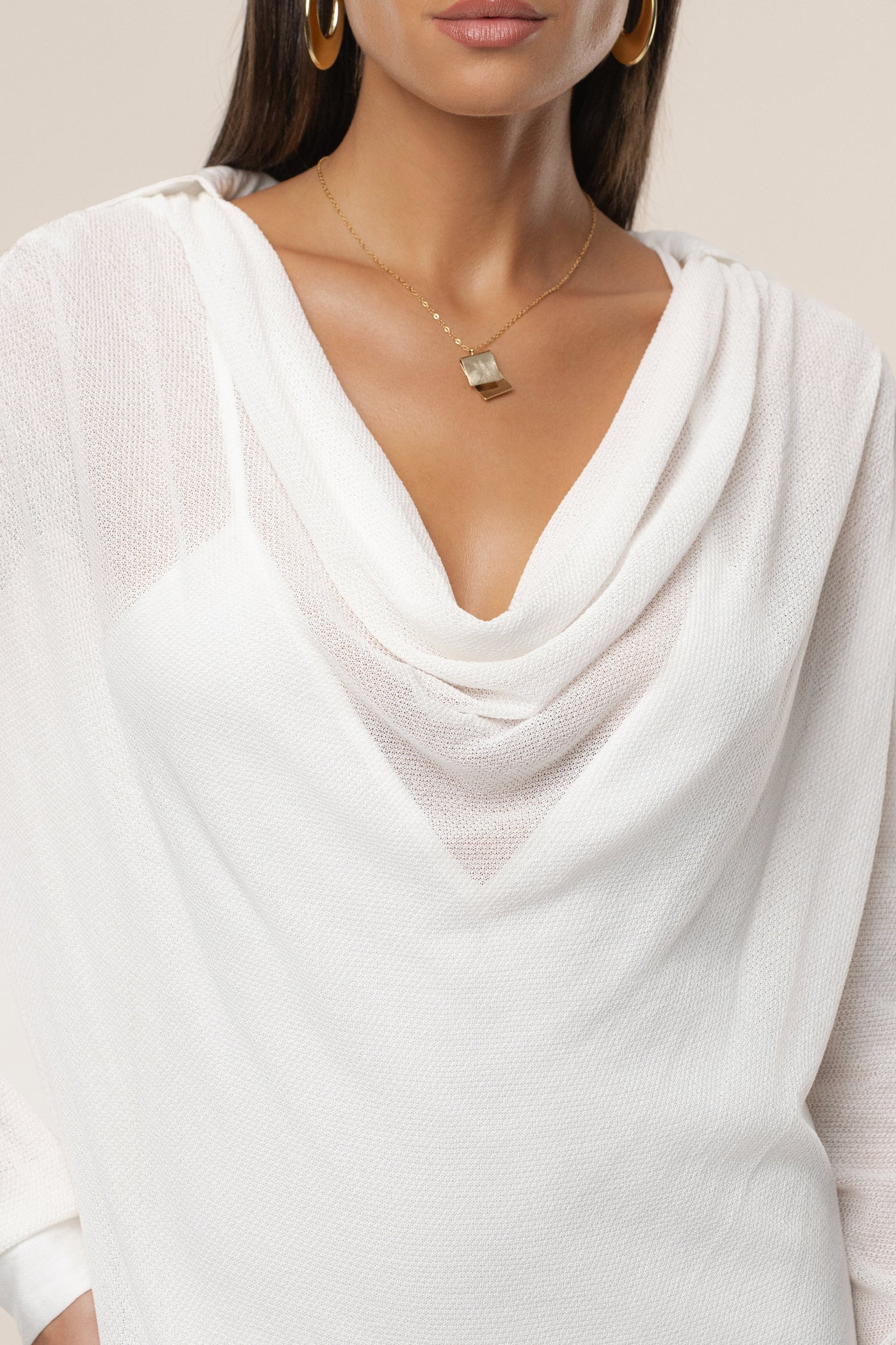 Ivory Savanna Cowl Maxi Dress - Velia