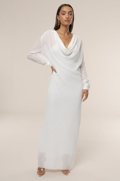 Ivory Savanna Cowl Maxi Dress - Velia
