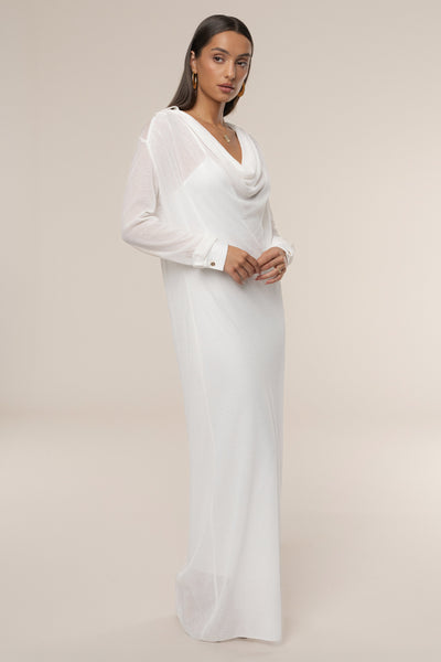 Ivory Savanna Cowl Maxi Dress - Velia