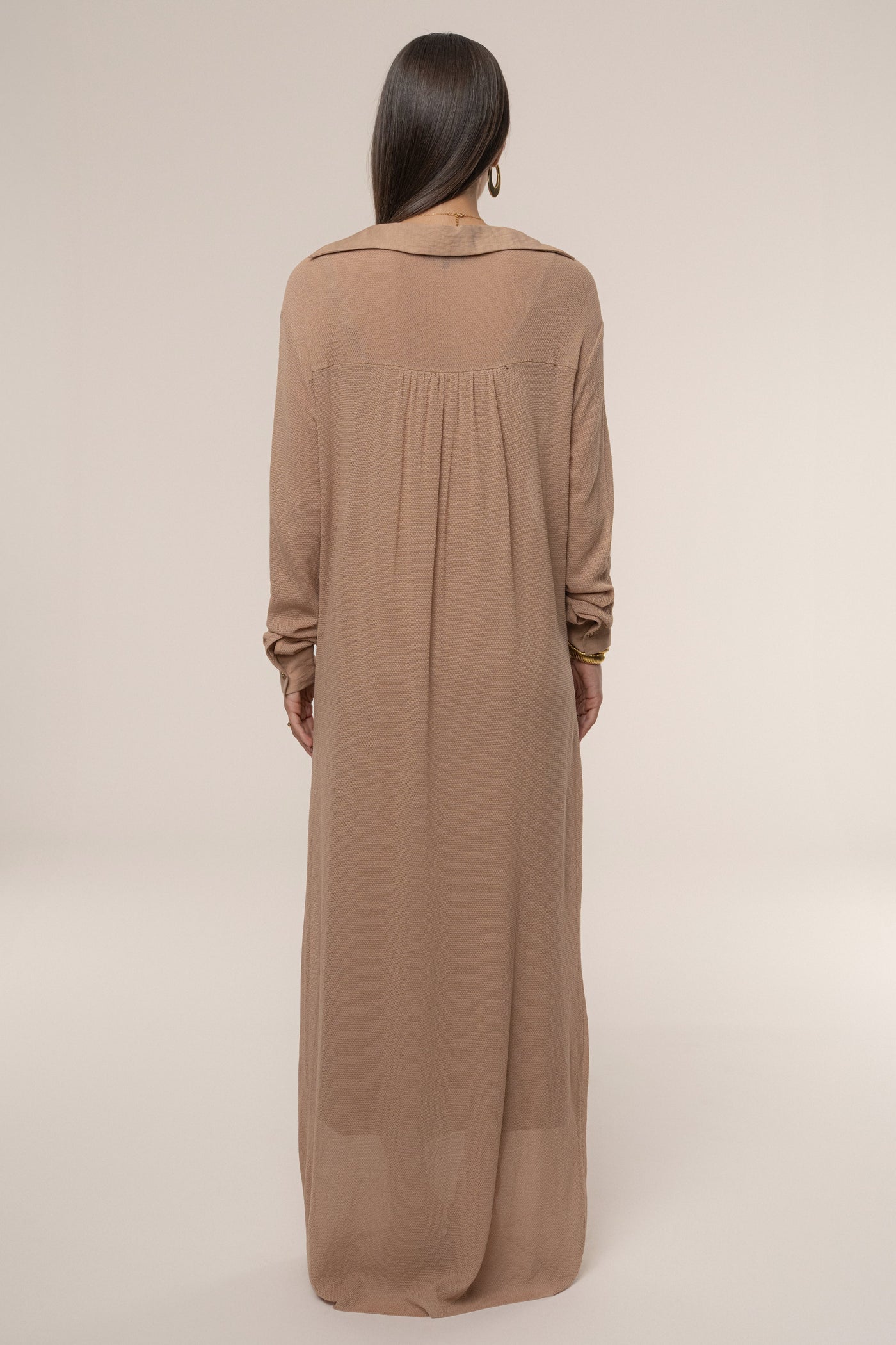 Tan Savanna Cowl Maxi Dress - Velia