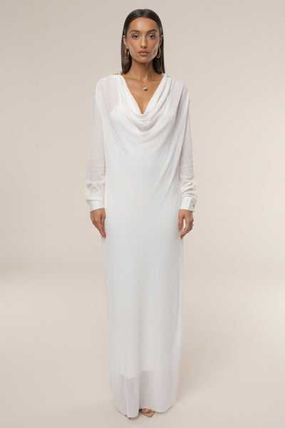 Ivory Savanna Cowl Maxi Dress - Velia