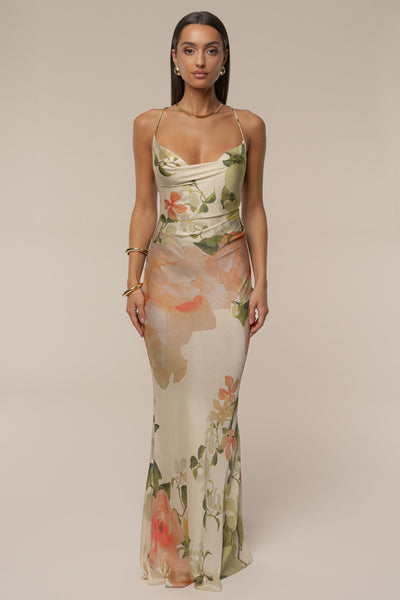 Ivory Summer Bloom Maxi Dress - Velia