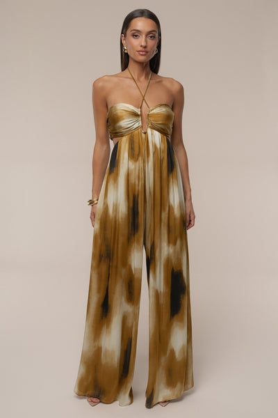 PRE-ORDER Gold Safari Sunset Jumpsuit - Velia