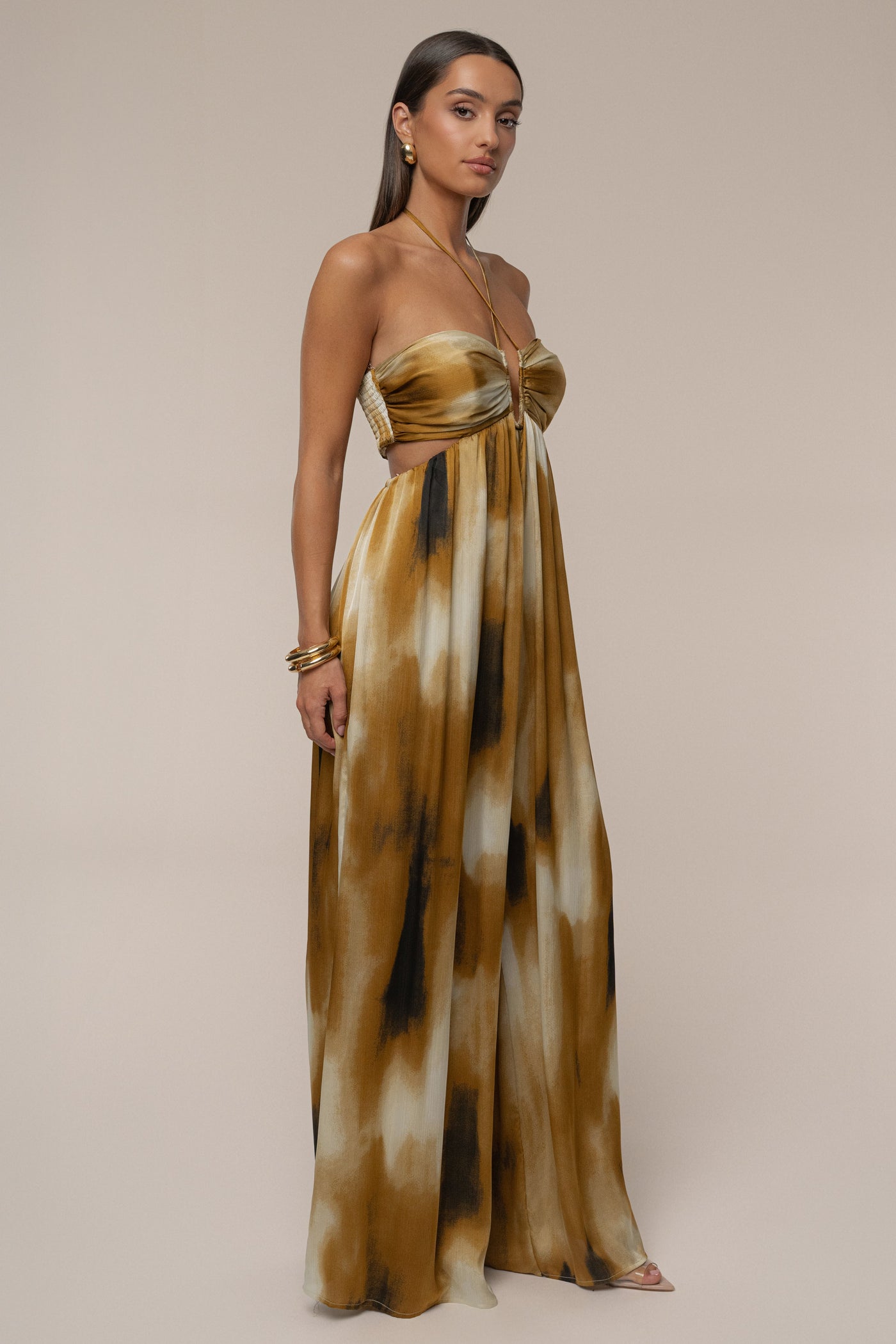 PRE-ORDER Gold Safari Sunset Jumpsuit - Velia