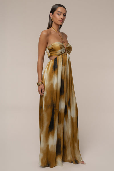 PRE-ORDER Gold Safari Sunset Jumpsuit - Velia