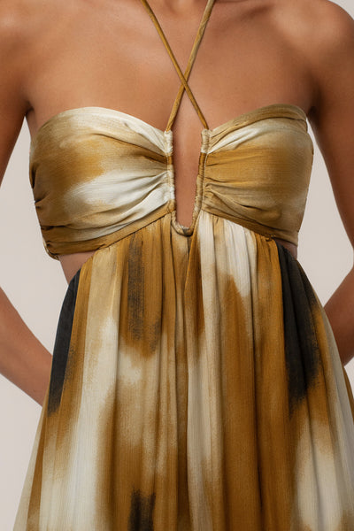 PRE-ORDER Gold Safari Sunset Jumpsuit - Velia
