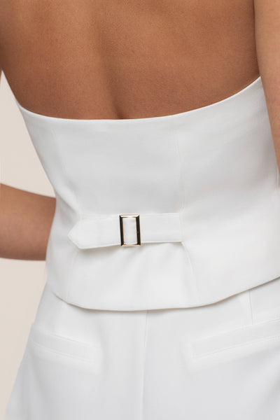 PRE-ORDER Ivory Luxe Halter Vest - Velia