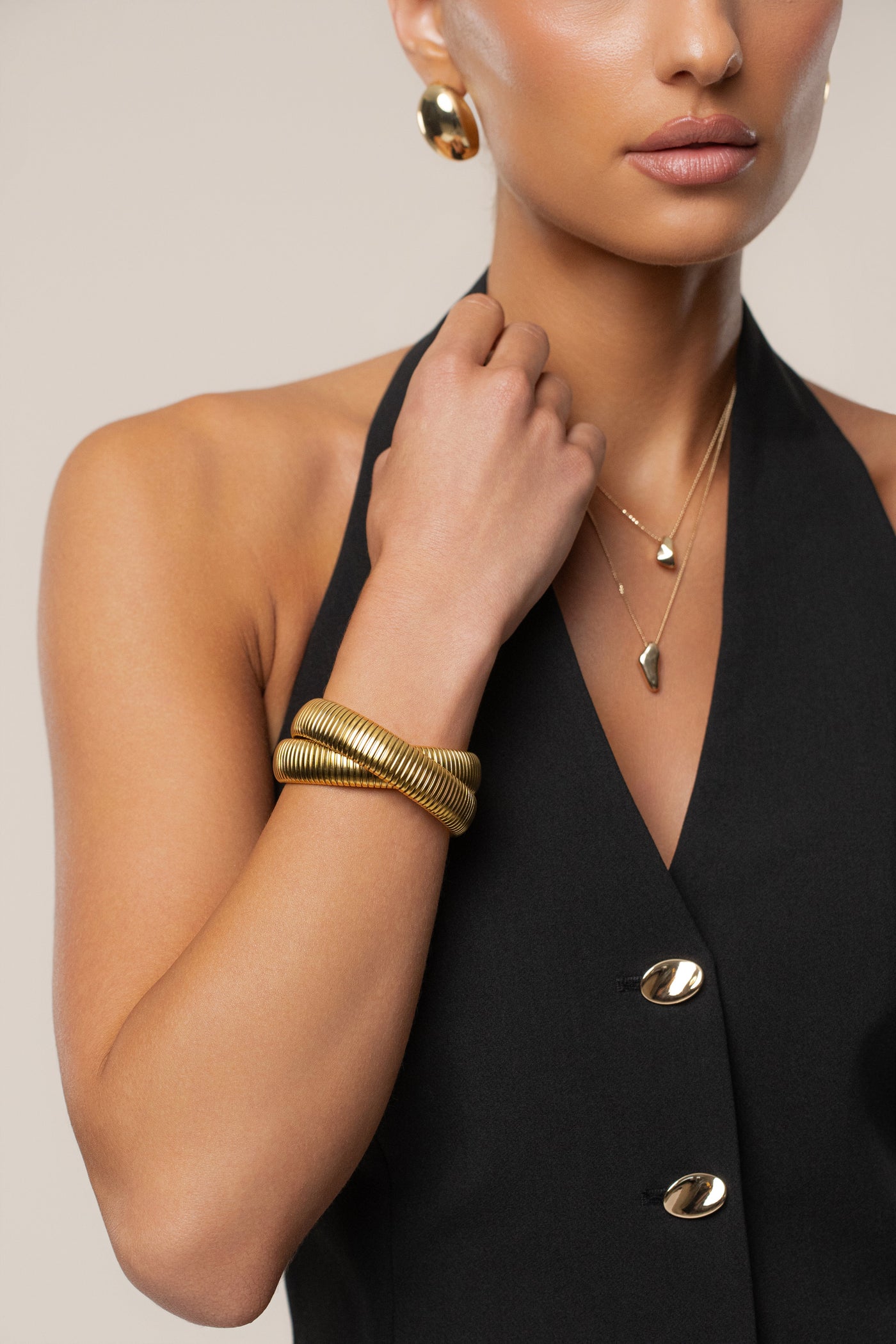 Gold Solina Bracelet Set - Velia