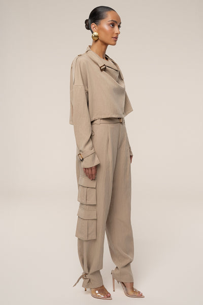 Beige Wanderlust Crop Top - Velia