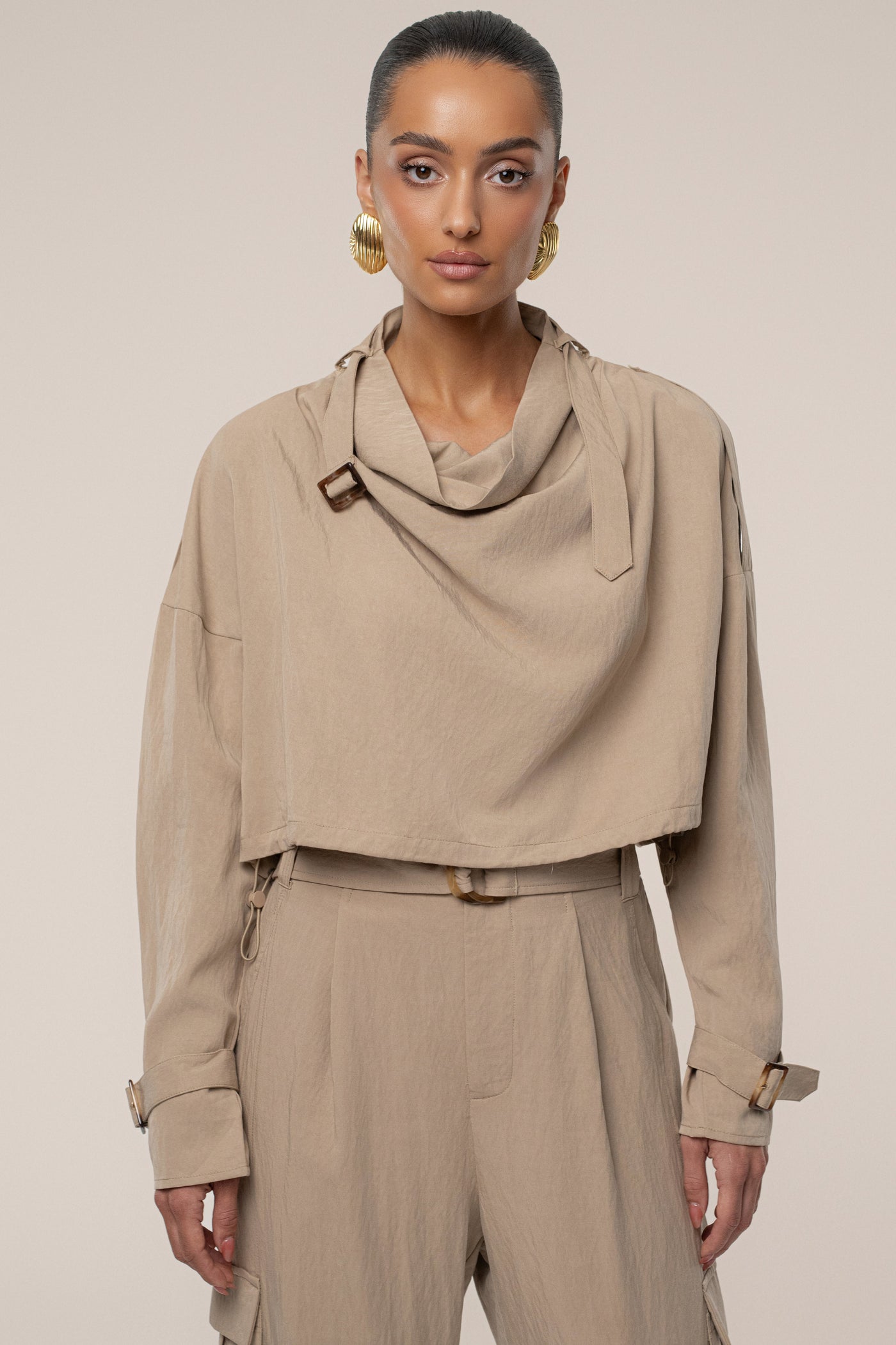 Beige Wanderlust Crop Top - Velia