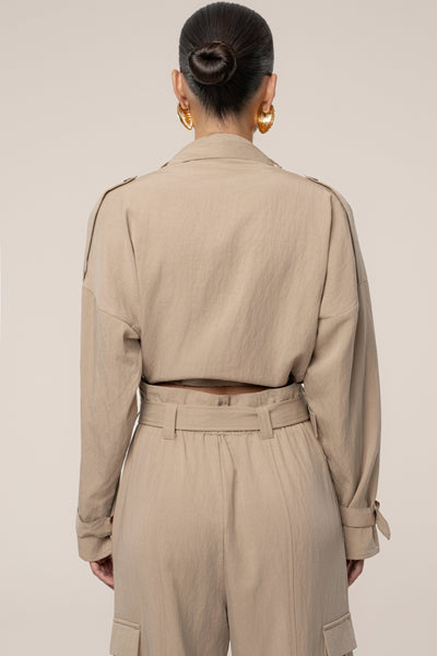 Beige Wanderlust Crop Top - Velia