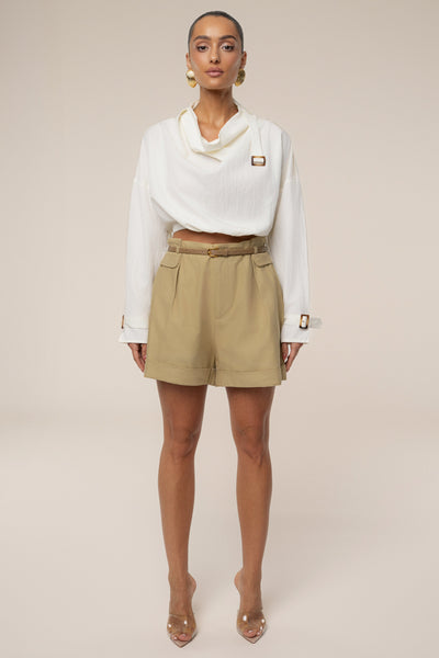 Ivory Wanderlust Crop Top - Velia