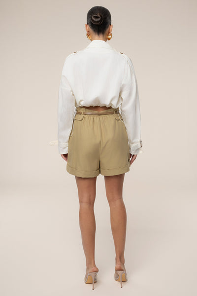 Ivory Wanderlust Crop Top - Velia