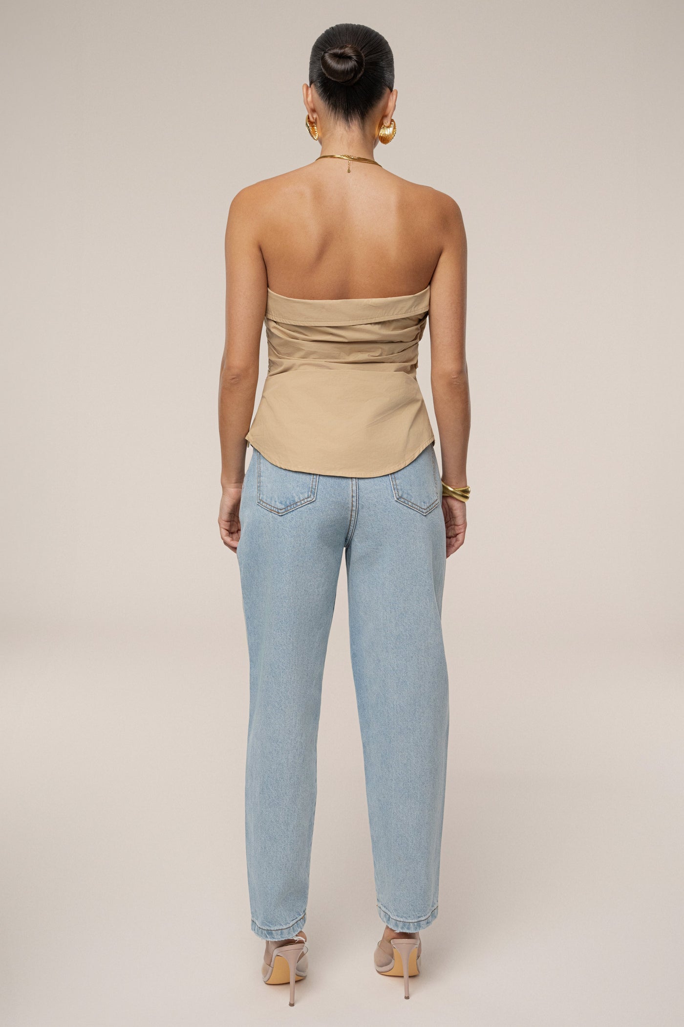 Beige Riviera Fold Over Top - Velia