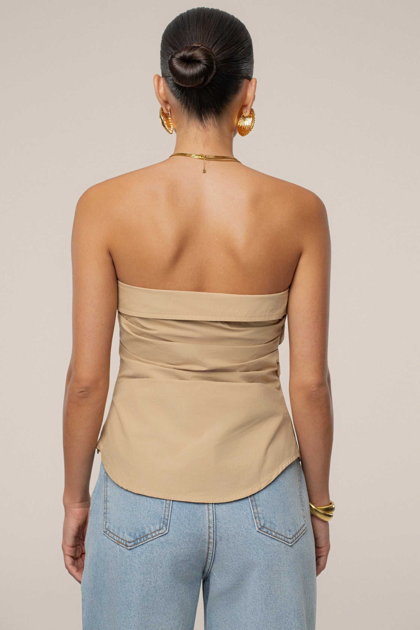 Beige Riviera Fold Over Top - Velia