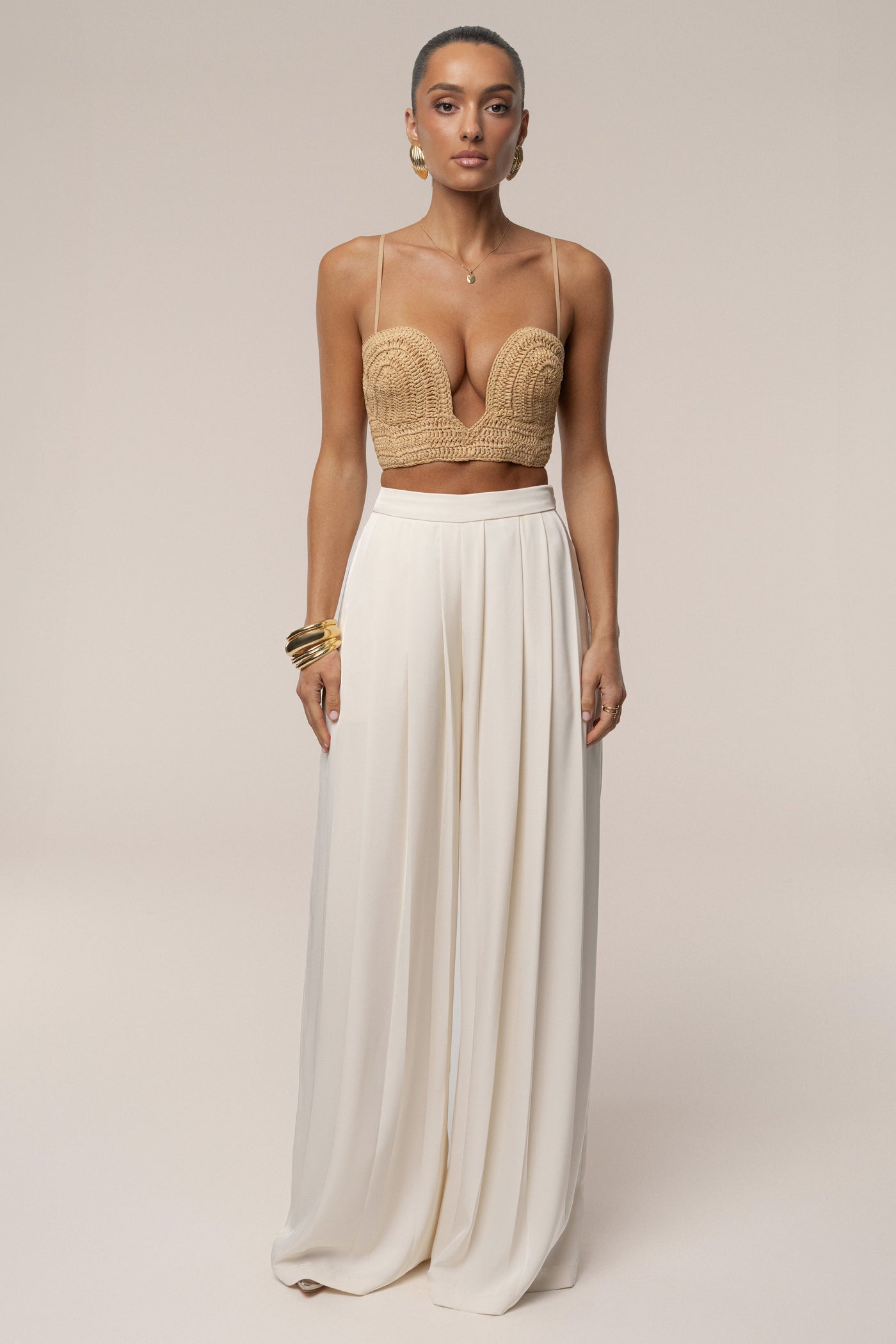 Beige Sail Away Texture Bustier - Velia